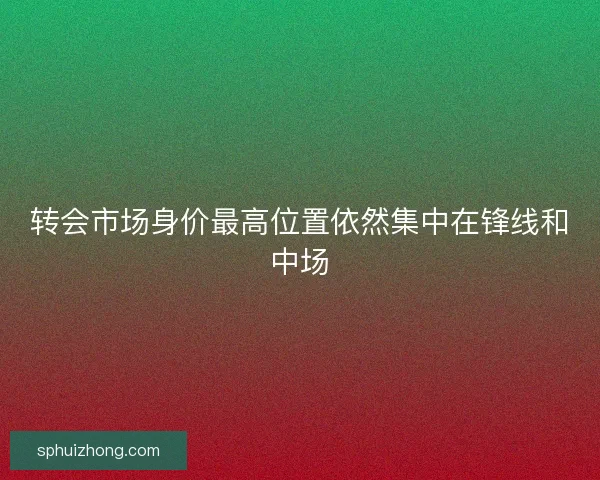 转会市场身价最高位置依然集中在锋线和中场