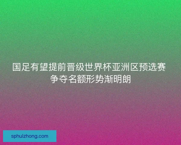 国足有望提前晋级世界杯亚洲区预选赛 争夺名额形势渐明朗