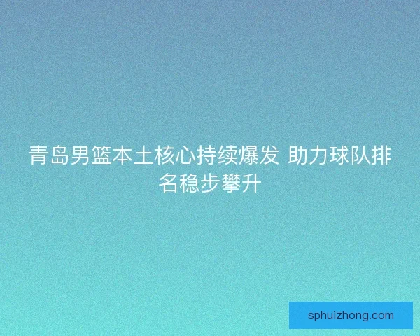 青岛男篮本土核心持续爆发 助力球队排名稳步攀升