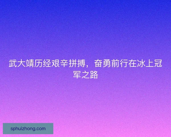 武大靖历经艰辛拼搏,奋勇前行在冰上冠军之路 武大靖历经艰辛拼搏,奋勇前行在冰上冠军之路